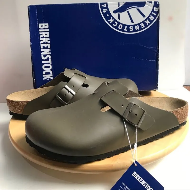 The Original Birkenstock Boston Natural Leather - Concrete G photo 1