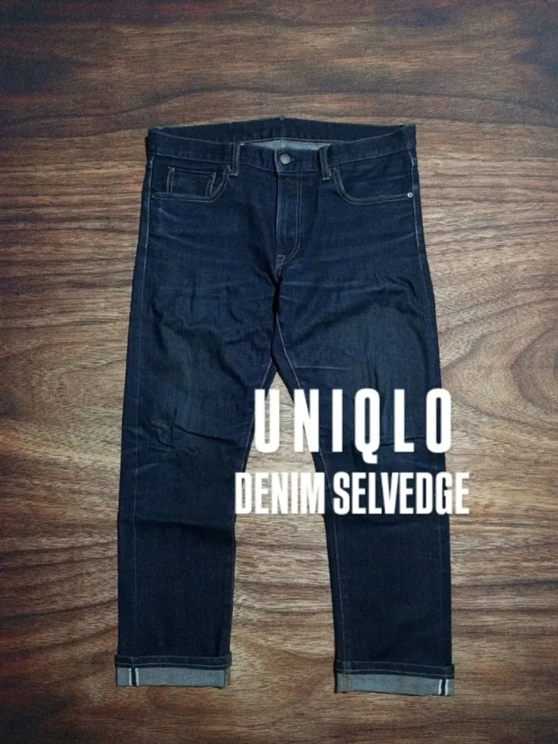CELANA UNIQLO JEANS DENIM SELVEDGE MODEL REGULAR photo 1