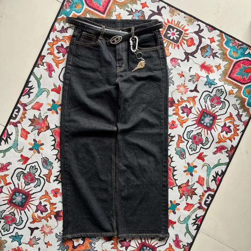 Streetwear Y2K Jeans Pria black photo 1