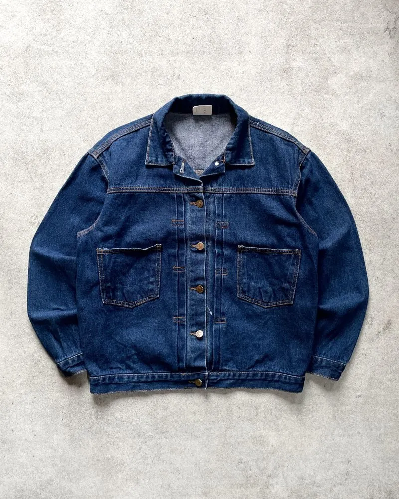 Trucker Stylish Tipe 2 Denim Jacket Blue Indigo Jeans Boxy photo 1