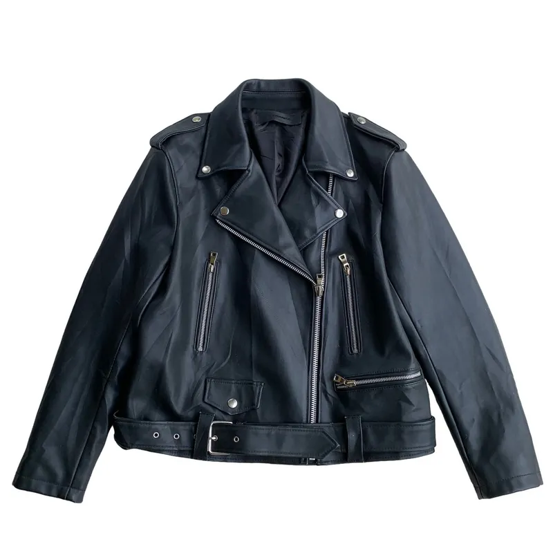 Japanese brand Leather jackets Pria Outerwear black photo 1