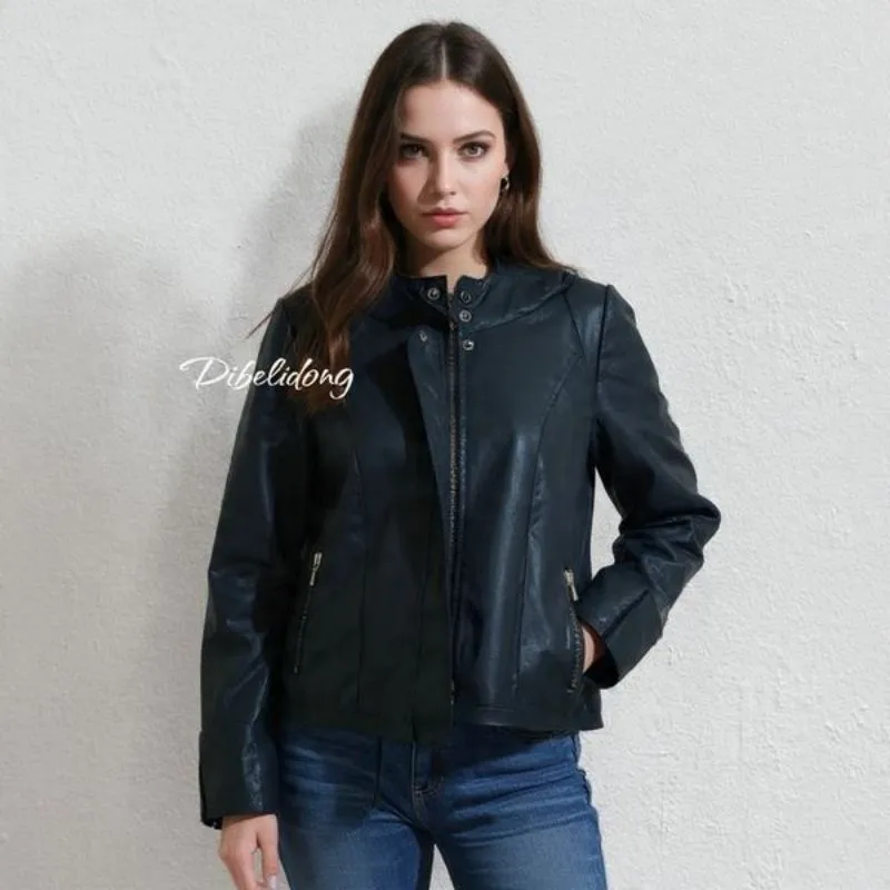 Jaket hoodie hitam biker photo 1