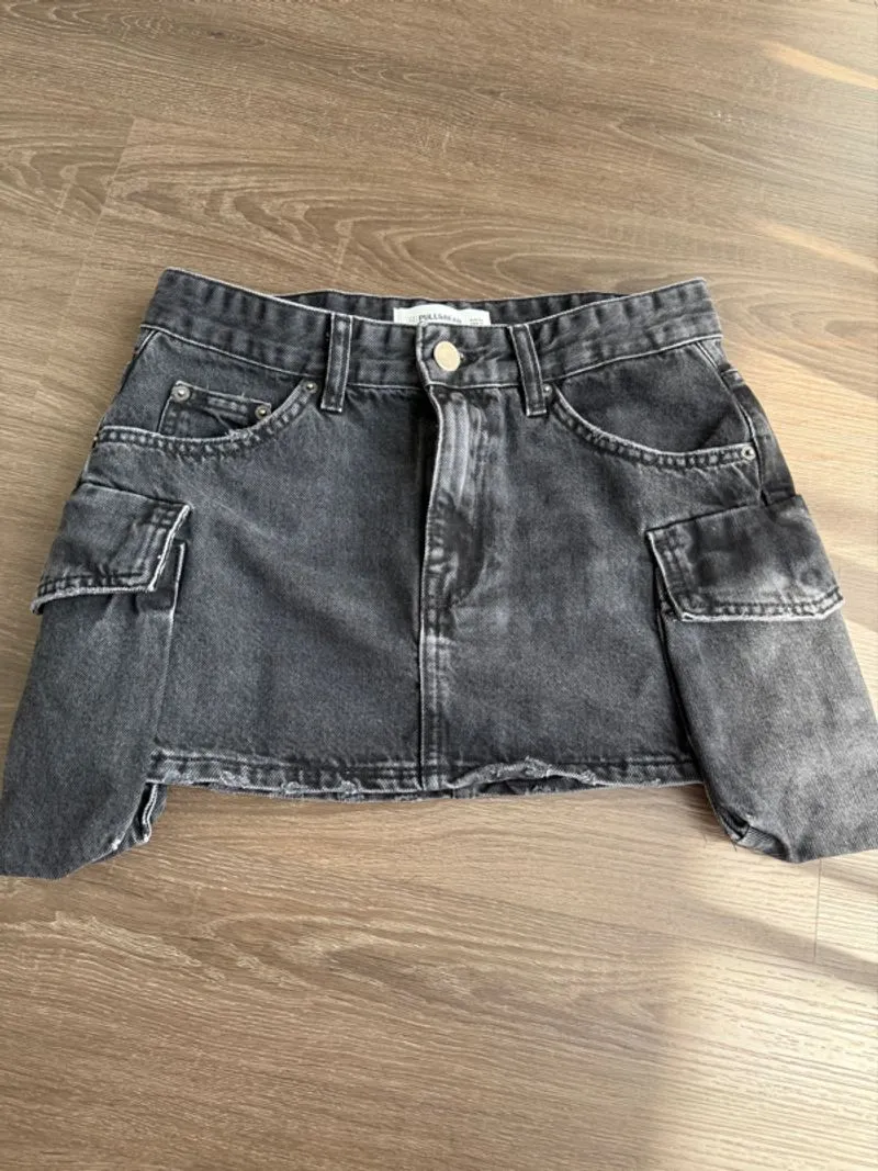 P&B micro low denim skirt  photo 1