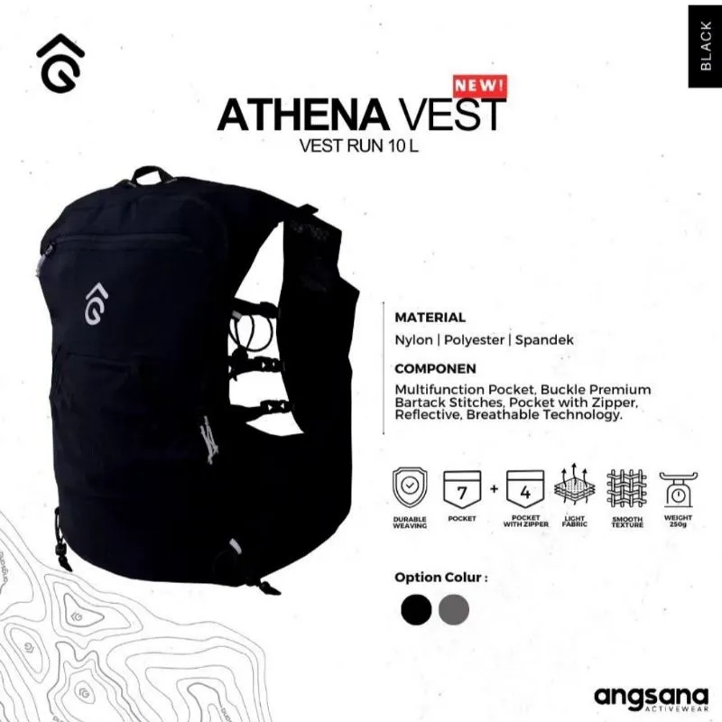 Angsana athena vest trail running hydropack daypack photo 1