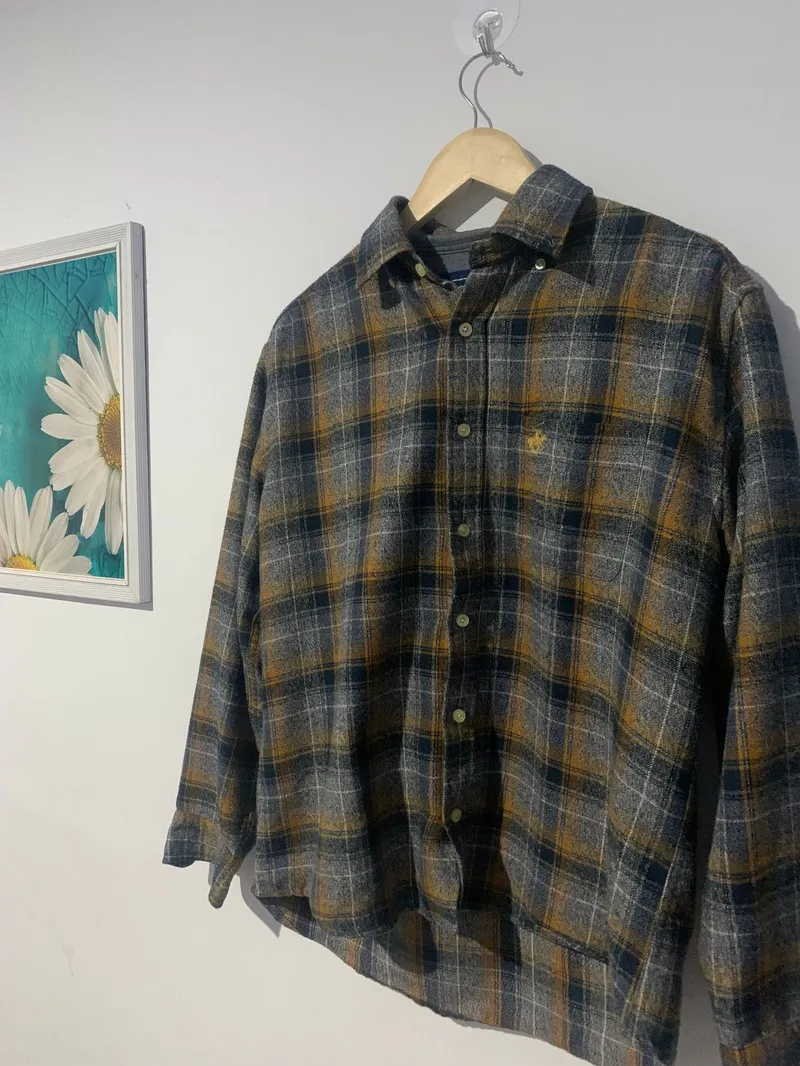 Casual shirt Pria gray yellow photo 1