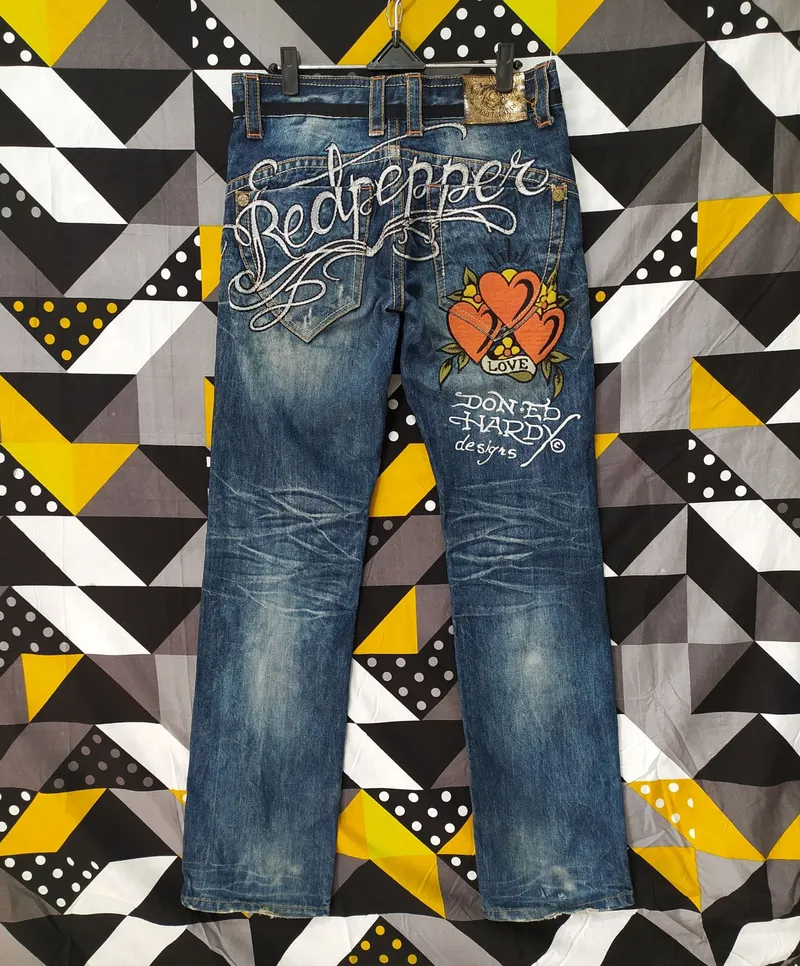 Ed Hardy Jeans Pria Bottoms blue photo 1