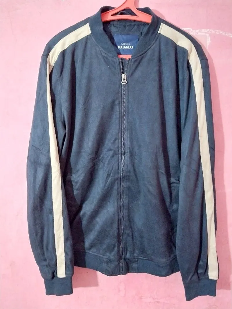 Pull & Bear navy cream jacket  photo 1