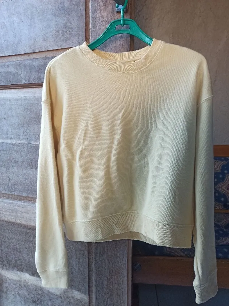 Sweater crop top uniqlo baby yellow  photo 1