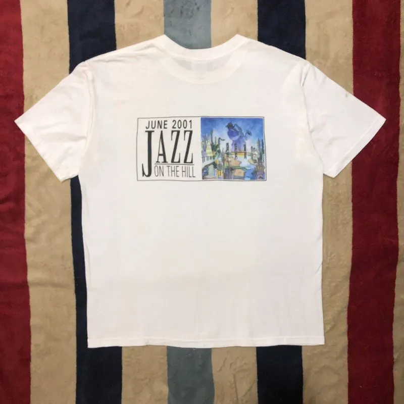 Vintage 00s Anvil Jazz on The Hill 2001 Boxy-Fit T-Shirt photo 1