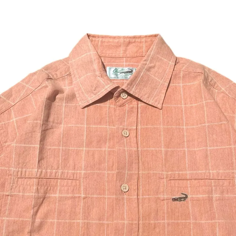 Crocodile Eimbordery Logo Double Pocket Plaid Casual Shirt Preloved