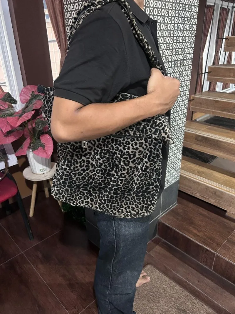 Y2K Totebag Leather Leopard photo 1