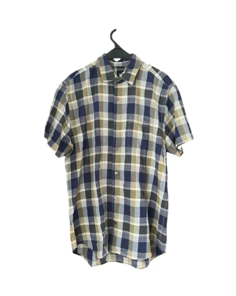 GAP - Blue Yellow Plaid Short Sleeve Shirt photo 1