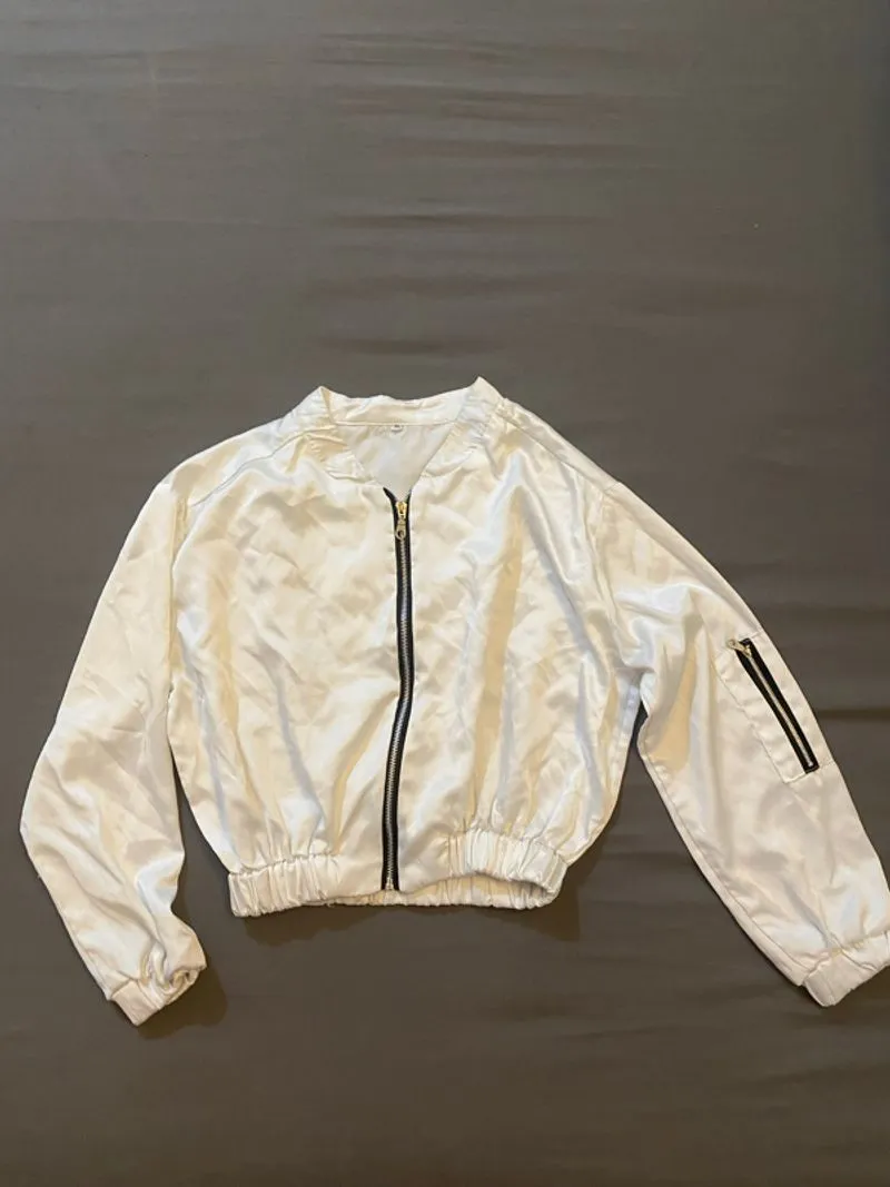 Jaket Silky White Crop photo 1