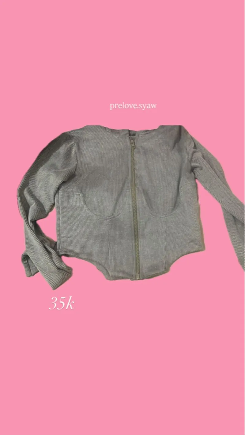 prelove zipper crop grey photo 1