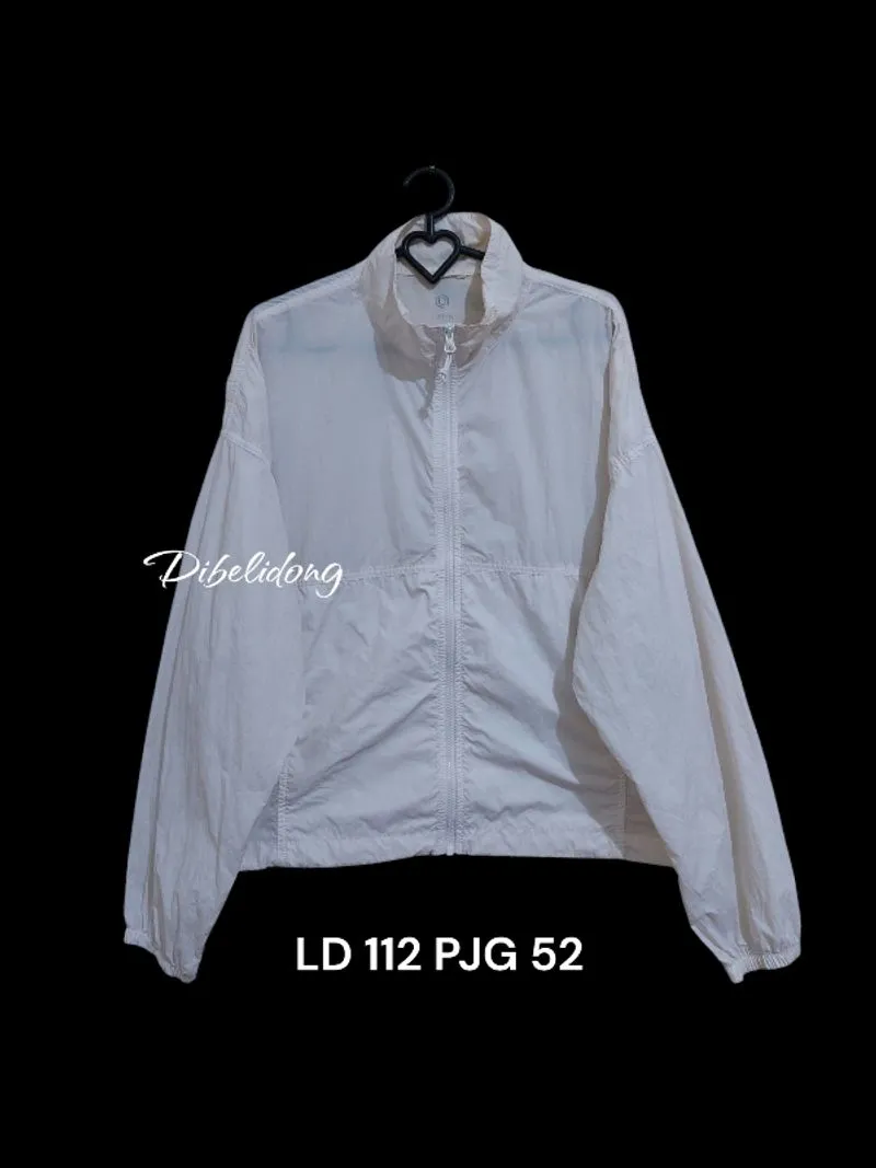 Jaket parasut putih ziper brand photo 1