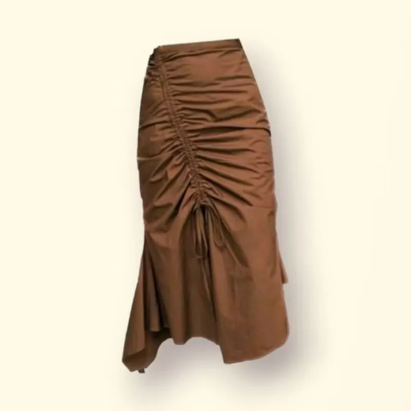 Ruched Brown Skirt photo 1