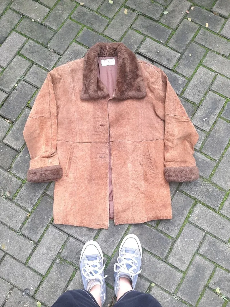 Jaket Vintage Suede Brown Fur photo 1