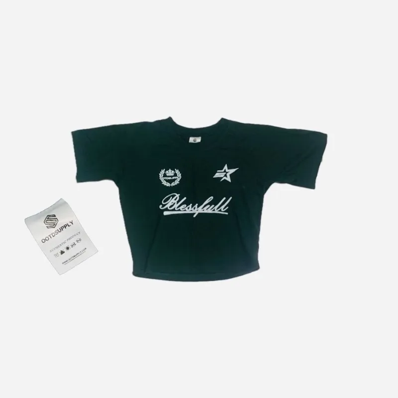 Vintage Minimalist Crop top Wanita green photo 1