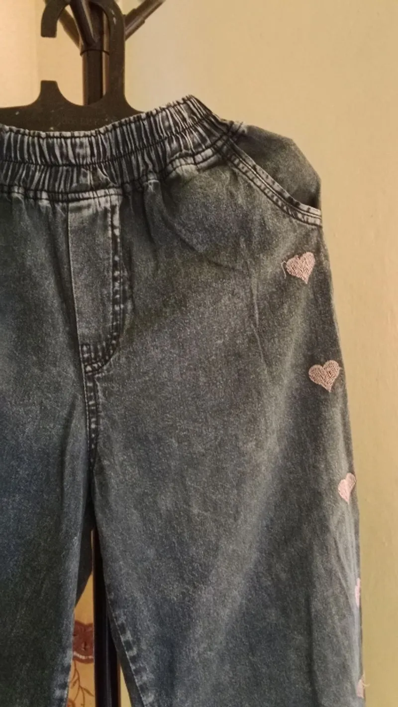 Celana Jeans Santai Motif Love photo 1