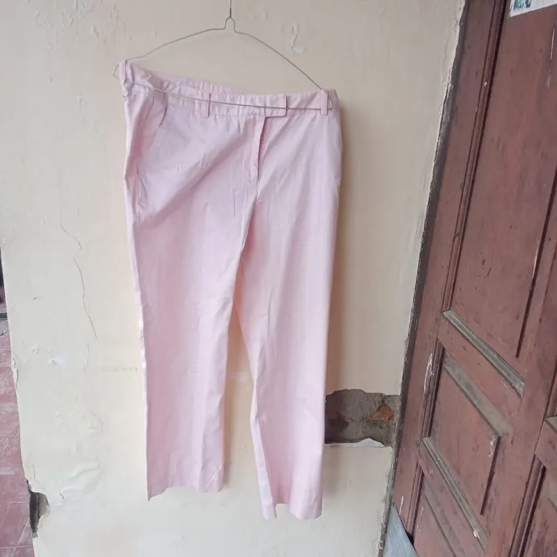 Celana Jeans Lacoste Logo Chino Pink Women Original photo 1