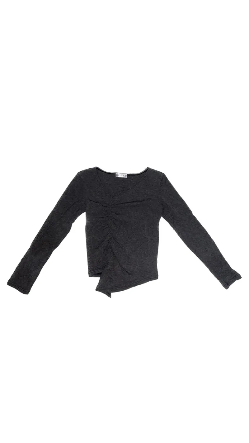 Crop top Wanita black gray photo 1