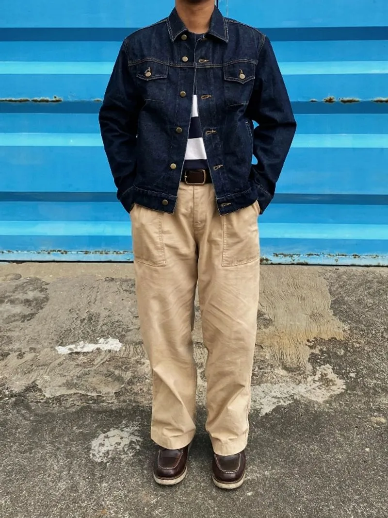 RAW DENIM INDIGO BLUE TRUCKER JACKET TYPE III by American Ap photo 1