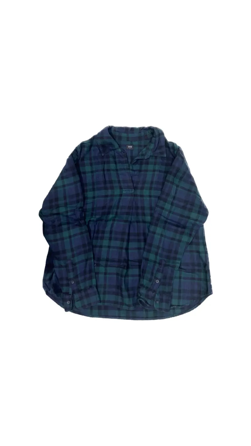 Uniqlo Blouse Wanita green navy photo 1