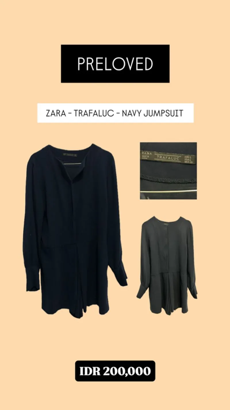 ZARA - Navy Jumpsuit Size L photo 1