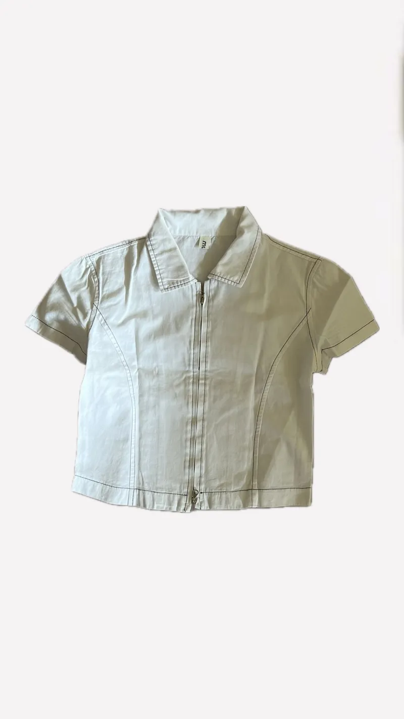 Minimalist Casual Shirt Wanita white photo 1