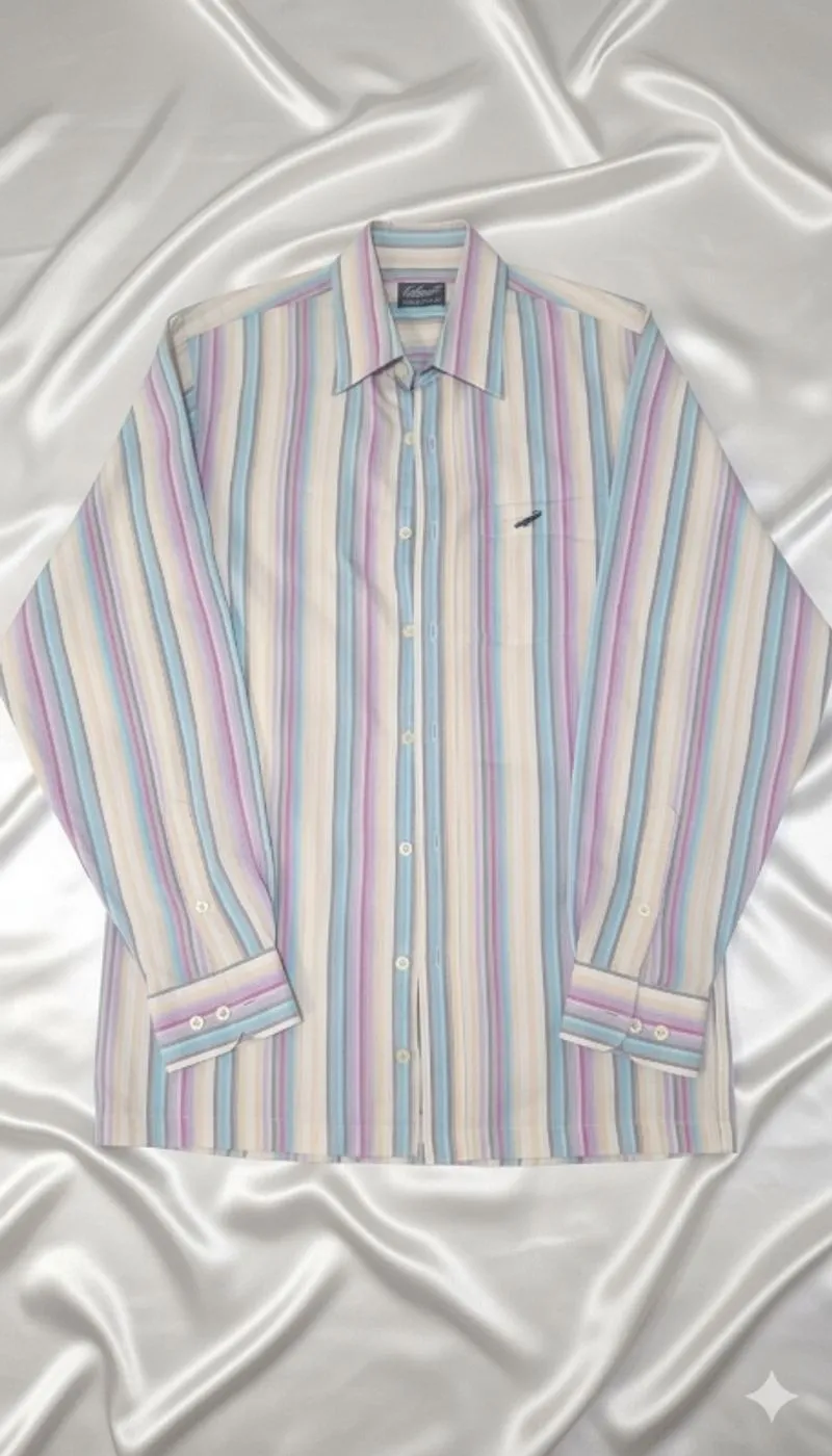 Vintage Crocodile Cotton Shirt Pastel Striped” photo 1