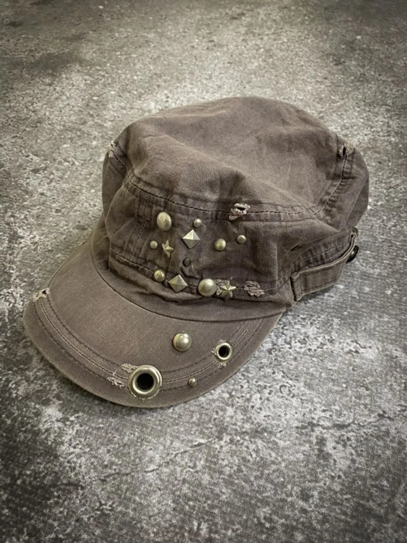Japanese Brand Studded Distressed Patrol Cap photo 1