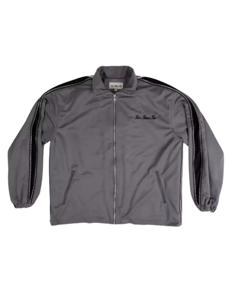 2timestoo Full Zipped Track Jacket Gray Charcoal Black FW23  photo 1
