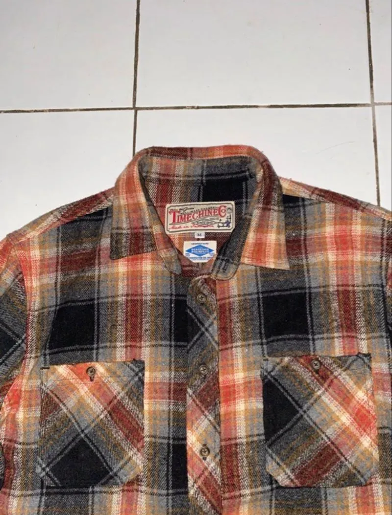 Timechine co heavyweight flannel kemeja photo 1