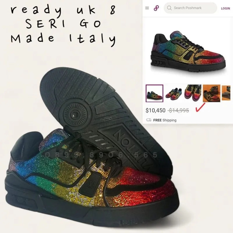 sepatu LV vuitton trainer glitter 42 photo 1