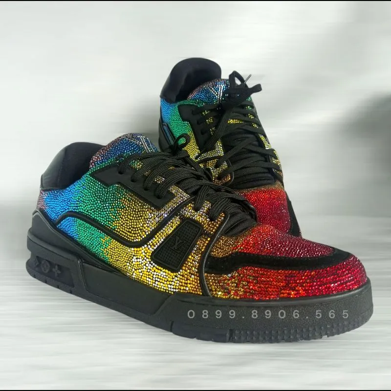 LV Vuitton Trainer Glitter 8 Made Italy photo 1