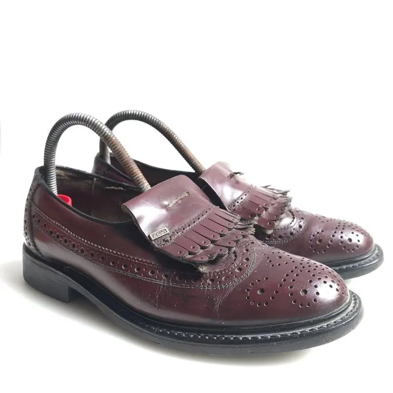 Vintage Clarks city Penny loafer tassle Wine oxblood shoes 
 photo 1