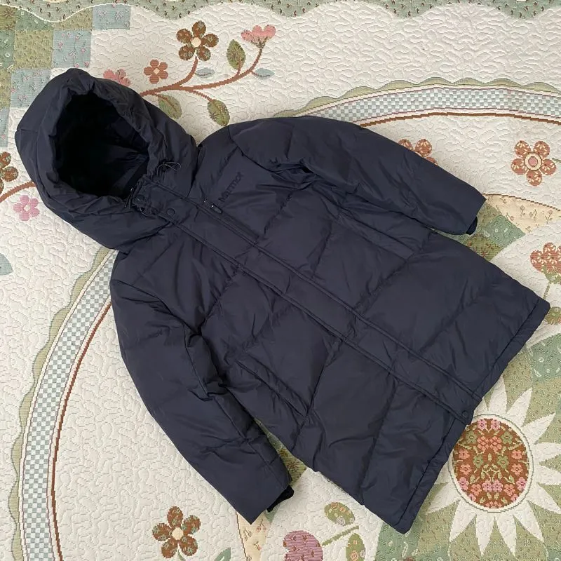 Long jacket winter puffer anak marmot hitam pekat photo 1