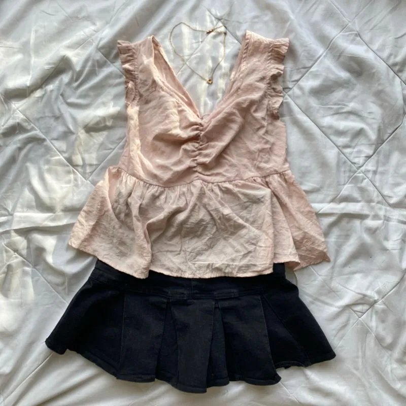 Pink Baby Doll/Summer Top₊˚⊹ ᰔ┃Acubi Style, Gothic, Fairy Co photo 1