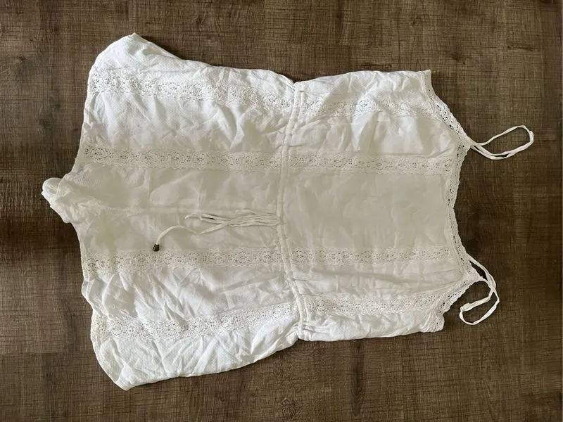 Jumpsuit lace white forever21 photo 1