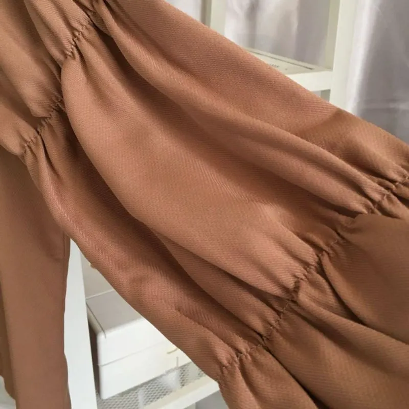 THE EXECUTIVE Loose Blouse in Brown photo 1
