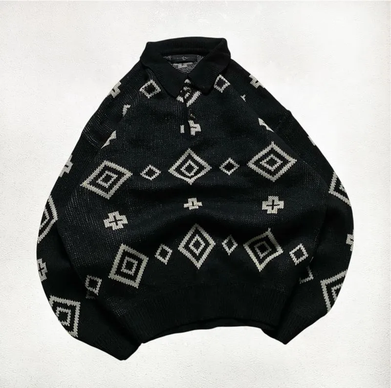 UNBRAND PATTERN KNIT HALFBUTTON photo 1