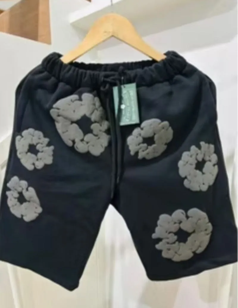 DENIM shorts flower puff gray Black photo 1
