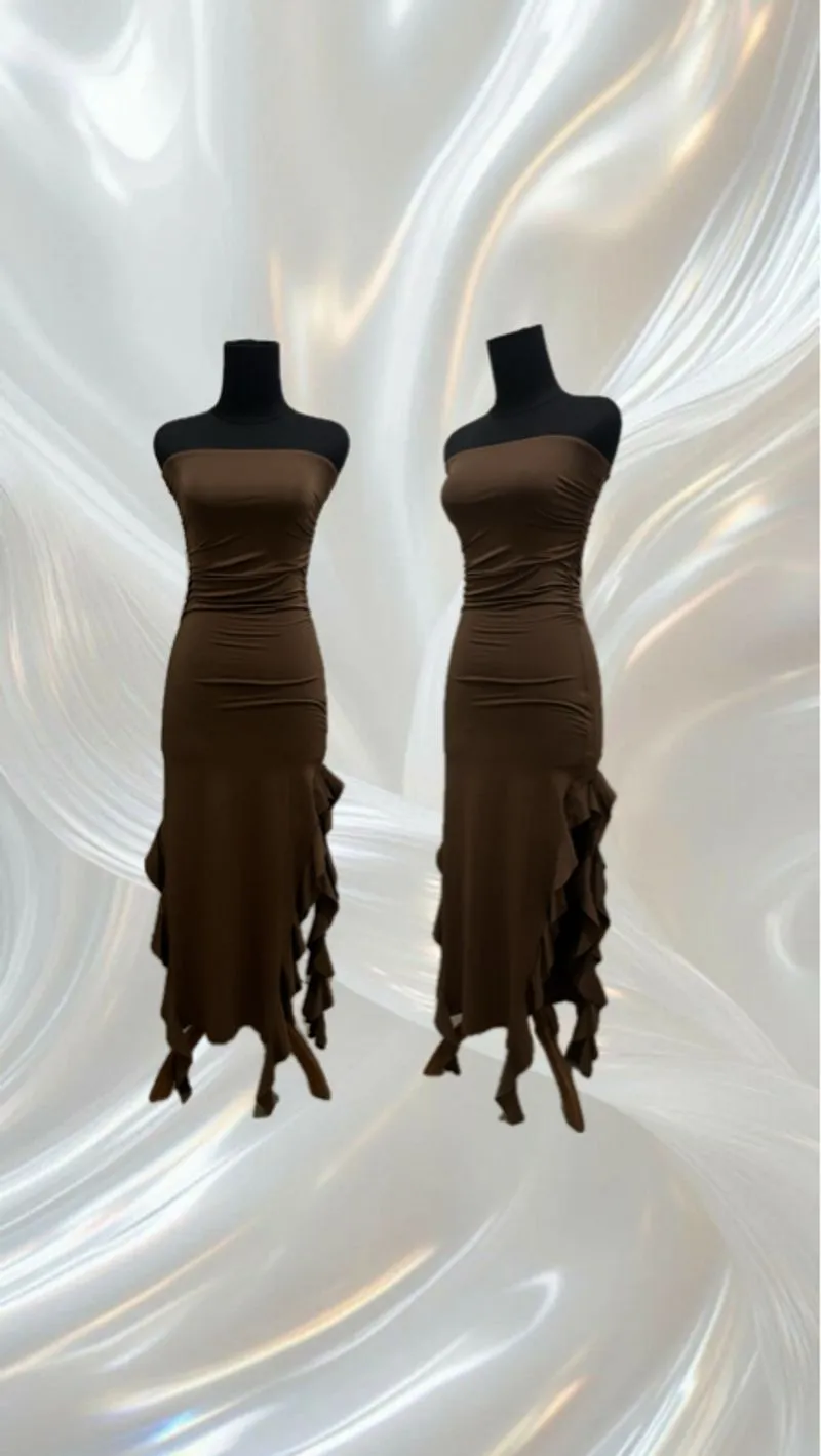 BROWN LONG DRESS photo 1