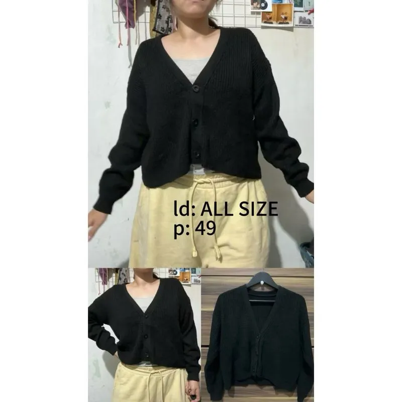 outer cardigan rajut crop photo 1