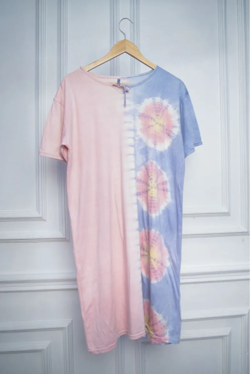 🌈 Dress Split Tie-Dye Pastel / Oversize T-Shirt Dress 🌈 photo 1