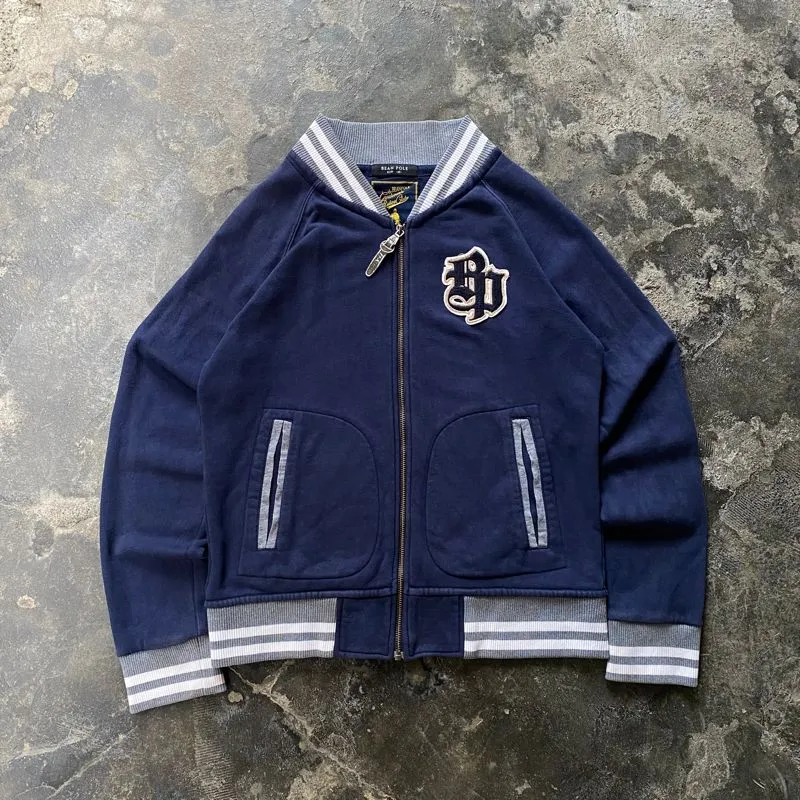 Bean Pole Varsity Jacket — Navy Jacket Streetwear Minimalist photo 1