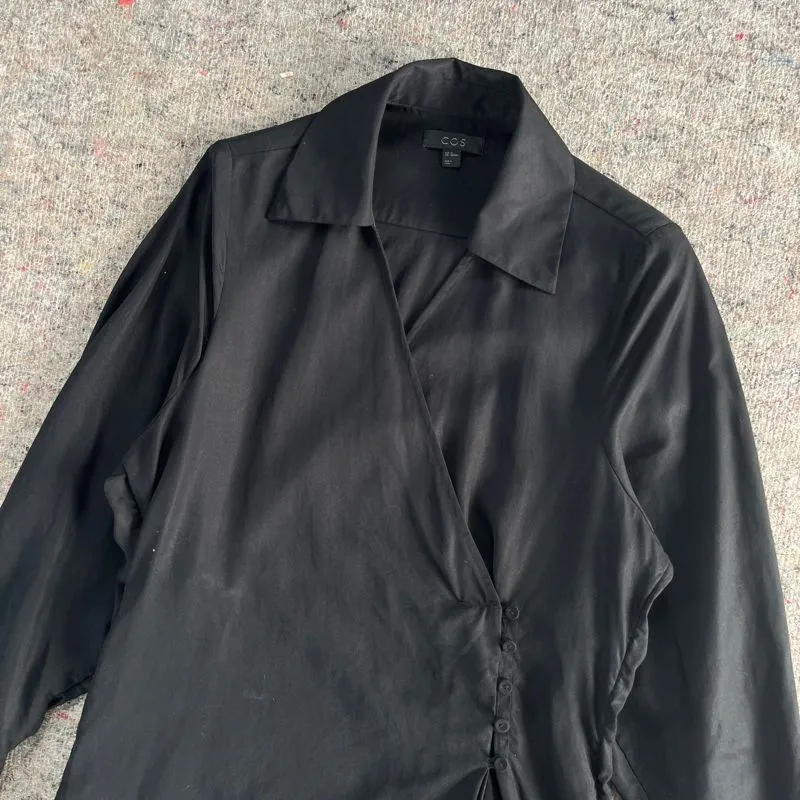 COS SATIN WRAP SHIRT DRESS WOMEN photo 1