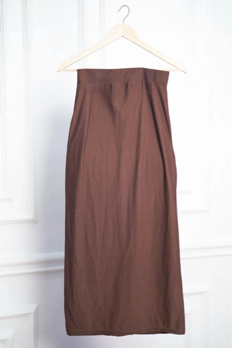 🤎 Rok Pensil Midi Cokelat Pola Micro-Dot 🤎 photo 1