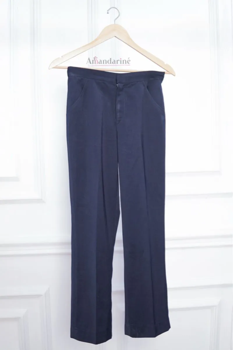 👖 Classic Straight Leg Trousers Slim Fit Navy 👖 photo 1