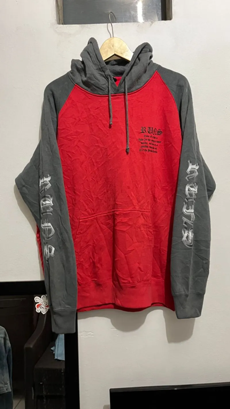 Vintage RUNS Wing Motive Hit Sleeve Hoodie Pullover photo 1